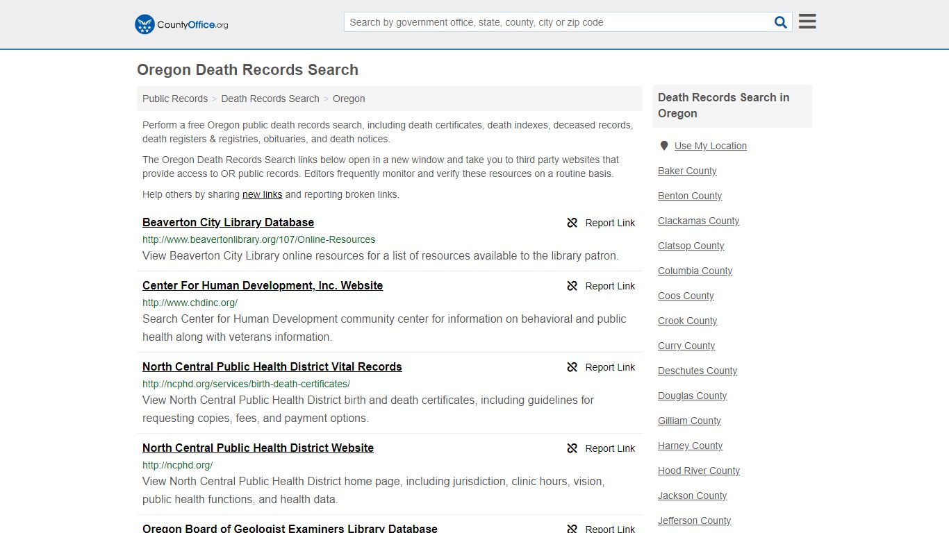 Death Records Search - Oregon (Death Certificates & Indexes)